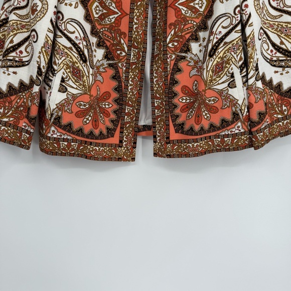 TALBOTS Blazer Size 14 Cotton Jacket Paisley Lightweight Collar Pockets Lined - Picture 3 of 9